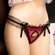 Zi Jiafu Sexy Underwear Men's Lace Men's JJ Hole Underwear Free of Removal Back Opening Bow Thong Watermelon Red JJ Hole Style