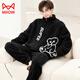 Catman (MiiOW) coral velvet pajamas for men autumn and winter style plus velvet thickened teenagers plus size flannel home clothing set winter XQ velvet 9934 M [small]] Recommended height about 155CM, body