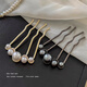 Morning star imitation pearl U-shaped hairpin high-end hairpin ancient style new Chinese style comb hair ball head artifact headdress gold 9cm