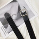 Fikawei lazy belt stretch canvas belt men and women casual outdoor student jeans military training all-match braided belt [square buckle] black