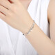 Antinoble S925 Silver Bracelet Female Fashion Internet Celebrity Korean Version Student Four-leaf Clover Bracelet Women's Crystal Versatile Bracelet Best Friend Couple Bracelet for Girlfriend Rose Gift Box S243 Heart Bracelet