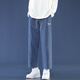 Foss Phil High Street Jeans Nine-Cross Men's Summer delgado y transpirable American American Sports y pantalones de ocio de moda 718-K830 Blue oscuro XL [recomendado 145-160Jin [Jin equivale a 0.5 kg]]]