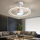 Benlanu Fan Lights Ceiling Fan Lights Living Room Household Simple Modern Fan Lights Restaurant Ceiling Integrated Pendant with Electric Fan 1283A White Ceiling Model + Change Light