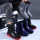 Chuitianpeng outdoor Jundeng short tube rain boots men's thick sole anti-slip wear-resistant rain boots rubber shoes overshoes kitchen construction site labor protection Jundeng 844 short tube black and red (without cotton) 36