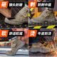 雷安盾劳保鞋男款钢头防砸防刺穿电焊工软底老保钢板透气工作鞋 新款卡色焊工鞋 42