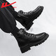 Retirez les bottes officielles Martin bottes pour hommes automne en cuir imperméable à semelle épaisse bottes de travail rehaussantes bottes noires hommes noir 43