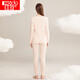 Red bean underwear for women pure cotton autumn clothes and long pants for women with round neck thin style couples thermal underwear light pink