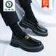 Woodpecker High -End -Business -Lederschuhe für Männer im Sommer Britische innere Höhe Erhöhen Sie die dicke alleinige trendige, glänzende Seite Casual Vielseitige Slipper 3888 Grün - innere Höhe erhöhen 6 cm 42
