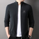 Hengyuanxiang 100% Cardigan Herren -Strickjacke 2024 Herbst und Winter Neue Jugend -Mode -Pullover Jacke Solid Color Pullover Stand Collar Schwarz M 170/48/105