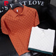 Pier Cardin Einfache hohle atmungsaktive Sommer Dünne Orange Waffel Polo atmungsaktives Hemd kurzärmelige Männer schlanker elastischer Flip Bns9757-Orange XL