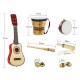 Fuhaier wooden musical instrument toy guitar set boy girl boy baby early education enlightenment beginner ukulele 3-6-9 years old kindergarten children festival children's birthday gift