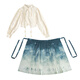 Jinghuanische Frühlings- und Sommer Neue chinesische Frauen chinesische Kleidung chinesischer Stil Retro Nationaler Trend Jacquard Top One-Slice Horse-Match-Rock Full Set Aprikosen-Langschläuche Top + Dunkelgrüner Pferd-Match-Rock L (vorgeschlagen 110-125 Jin [Jin gleich 0,5 kg]))