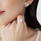Chow Tai Fook SOINLOVE Treasure Girl 18K Gold Butterfly Tourmaline White Shell Ring VV254 No. 11