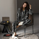 Mandelefin Air Cotton Mezzanine Pyjamas für Frauen im Herbst und Winter verdickte Baumwoll-Strickjacken 2024 kann außen mit High-End-Schwarz-Heim-Kleidungsstücken 3893 Frauen M (80-100jin [Jin gleich 0,5 kg]) getragen werden