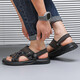 Pull-back sports slippers for men, casual sandals, wear-resistant outdoor beach shoes, summer WSL(WZ)-0978 Black Camel 40