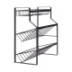 Cui Dahuang storage rack three-layer carbon steel one-piece no installation and no punching solid bold storage kitchen storage rack spice rack TL01Y