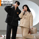 
Modal couple pajamas autumn and winter coral velvet one for men and women thickened plus velvet three-layer cotton can be worn outside home clothing set 1365 couple M women's style