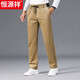 Los pantalones casuales de otoño e invierno de otoño e invierno de mediana edad hengyuanxiang contrarrestan pantalones de terciopelo recto suelto y pantalones de calamares sin planchar, otoño de color caqui e invierno + h1098 L recomendado 95-120Jin [Jin equivale a 0.5 kg]