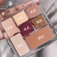 MINSHZEE seven-color fun combination eye shadow palette, high-gloss blush, contouring silkworm pearl, daily color series birthday gift for girlfriend 12# temperament purple brown palette + 3 brushes