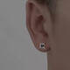 Meng Keduo Polaris earrings for men, high-end, trendy and personalized, star-shaped niche, handsome earrings for boys, birthday gift, two pairs, black + silver