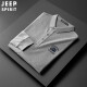 Jeep (JEEP) POLO shirt men's long-sleeved men's spring and autumn young and middle-aged casual lapel men's top gray XL