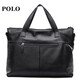 POLO briefcase men's official handbag first-layer cowhide business 14-inch computer bag birthday gift for boyfriend