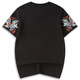 Denon Supreme kurzärmelige T-Shirt für Männer und Frauen Modemarke Sommer chinesischer Stil Phoenix Sticked Loose Kurzärmer T-Shirt T691 Black XL Code (Empfohlen 135-155jin [Jin ist 0,5 kg]))