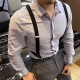 Joyboker Herren- und Frauen-Zwei-Klemme-Riemen-Clip-Schleuder-Seitenclip-Huben-Style-Stil-Schleuder-Schlinge 2,5 cm schwarzer X-Stil-Dehnungshose Schultergurt schwarz