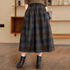 Sibaishe High Waist Skirt 2025 Autumn New Women's Fashion Contrast Color Plaid Mid-Length A-Line Skirt