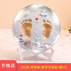 Yimi Baby hand and foot prints, birthday gift, full moon, newborn 100-day anniversary commemorative gift, baby hand and footprints, purple mud iron box style + upgrade gift bag