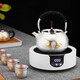 
Lanting Ziyuan Silver Pot Sterling Silver Handmade S999 Tea Set Set Complete Set of Boiling Kettle Tea Pots Fair Cups Kung Fu Tea Set Tea Ceremony High-end Gift Box 9-piece Set 1396g Sterling Silver 999+ Test Certificate