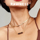 Rawness Italian double-stranded blade snake bone chain for women niche light luxury American clavicle chain ins cross necklace 3mm double-stranded/39cm gold