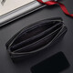 Pier Cardin handbag men's head layer cowhide leather long zipper wallet large capacity hand grab bag birthday gift black