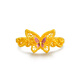 Mengjinyuan gold ring, ancient filigree butterfly pure gold enamel ring, three gold wedding, about 3.48g (live ring)