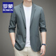 Romon Ice Silk Scred Suit's Men's Men's Light and Thin Casual Elastic Small Elastic Cost Markless Single Veste Men Top 699 Beige XL