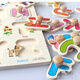 Hongyu Zhijie wooden puzzle animal car cognitive hand-catch board toy infant and child early education digital letter wooden board lowercase English letter hand-catch board