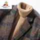 Scarecrow British Retro Formal Tartan Wool Jacket Suit Business Cashmere Warm Wool Single Suit Men's Thick Homemade Unique Green M