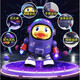 
Perenna's dancing space duck funny electric robot children's toys fun colorful light music box [upgrade-rechargeable] Electric dancing space bear