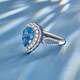 Yicai natural aquamarine ring 18k gold birthday gift for girlfriend GUILD 3.4 carats /Super Santa Maria/