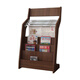 Jinba Zeitung Rack Zeitung Rack Bücher und Zeitungsregal Holz Information Information Rack Floor Mounted Newspaper Rack Magazine Rack Aufbewahrungsauftragsgeschäft Display Rack K687# Walnut Color High 96 Vier Zeitungsständer