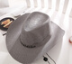 Cowboy-Hut Herren-Leinen Amerikaner westlicher Sommer Top Hut trendy Mädchen Jazzhut Strohhut Strandhut Sonne Hut atmungsaktiv off White M (56-58 cm)
