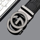 CswnKcsa belt luxury famous men's genuine leather belt round G automatic buckle business casual top layer cowhide belt for boyfriend gun buckle round G pattern ck653 high-end gift box 120cm