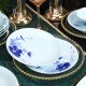 Mo Huan Jingdezhen hand-painted blue and white underglaze celadon tableware complete set of high-end bowls and plates tableware set collection housewarming gift all the way [master hand-painted] underglaze color 68 pieces