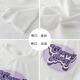 
Pitt Girls T-shirt Nail-exposed Summer 2025 New Medium-Large Children's Fashion Short-Sleeve Top Children's Clothing Summer Fashion 9889 White + 4018 Taro Pure Cream 150 cm