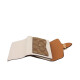COACH luxury women's short wallet/clutch light brown with white PVC with leather 7250IMDJ8