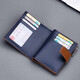 
WILLIAMPOLO Paul anti-theft wallet men's short canvas card bag driver's license multi-function love Father's Day gift for dad blue-14 card position [removable card clip]