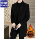 Romon High-End-Wollmantel Wollschichtmantel mit mittlerer Länge koreanischer Art schlanker Herbst und Winter verdickter lässiger 881 Verdickter schwarz 2xl