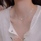 Collar de plata roto Glten para niñas 2025 Nuevo estilo para el cumpleaños de las niñas Regalo de San Valentín Chino para la novia y la esposa Pearl Pearl. Collar de perlas de plata rota de plata + certificado