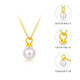 Mengjinyuan 18K gold pendant for women, gold 750 pearl pendant, simple clavicle chain birthday gift for girlfriend, pearl diameter is about 7mm - gold weight is about 0.11g
