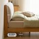 Genji Muyu solid wood bed oak bedroom double bed simple fabric soft bed pear white soft back bed 1.8*2 meters